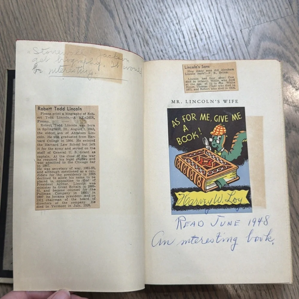 MR. LINCOLN'S WIFE •‎ Anne Colver 1943 Hardcover First Edition